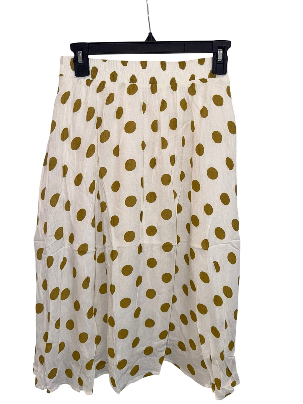 Women’s Cream Maxi Skirt with dark Mustard Polka Dots NWT - Picture 2 of 5